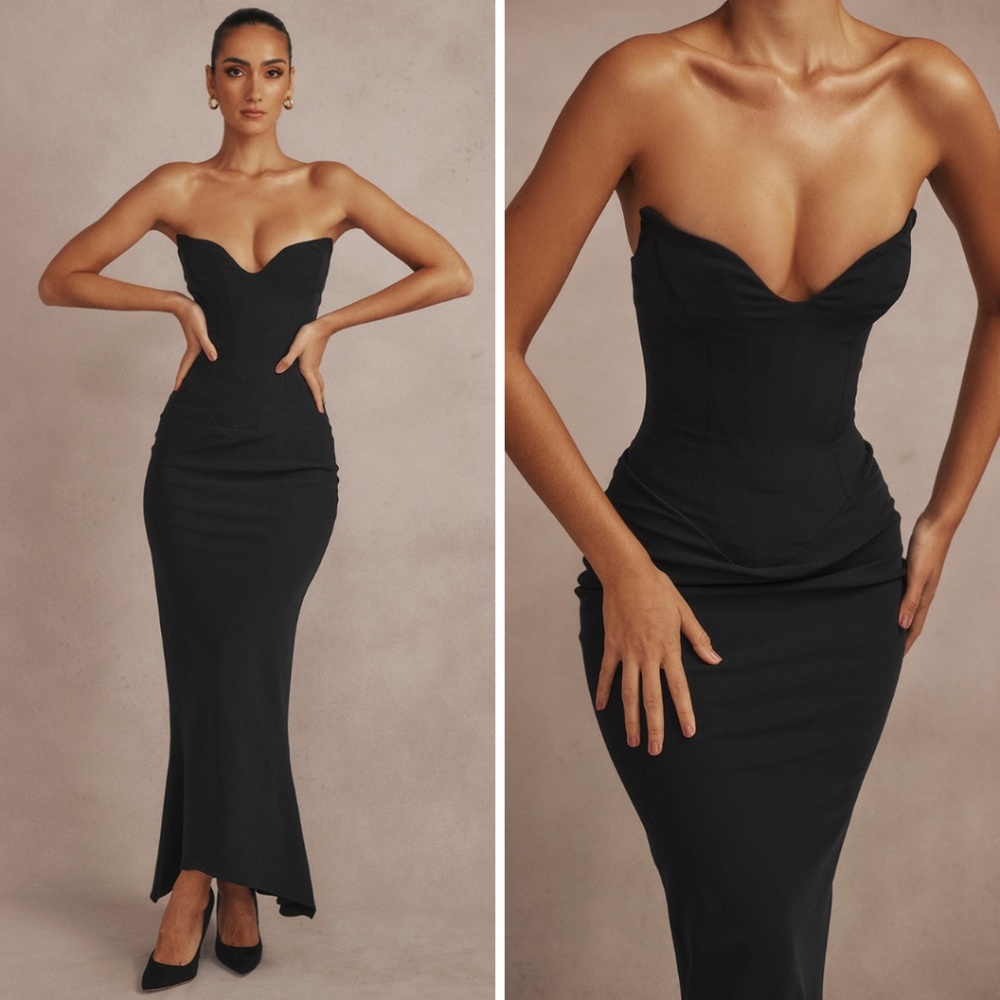NEW House of CB Sabine Dress Black XS
